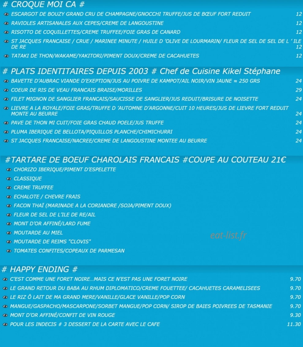 Au Cul de Poule — carte page 3