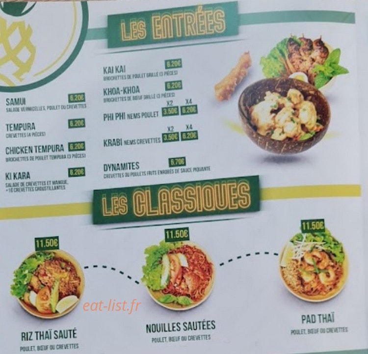 Bangkok Factory — carte page 1