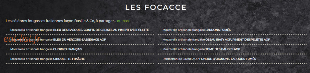 Basilic & Co — carte page 2