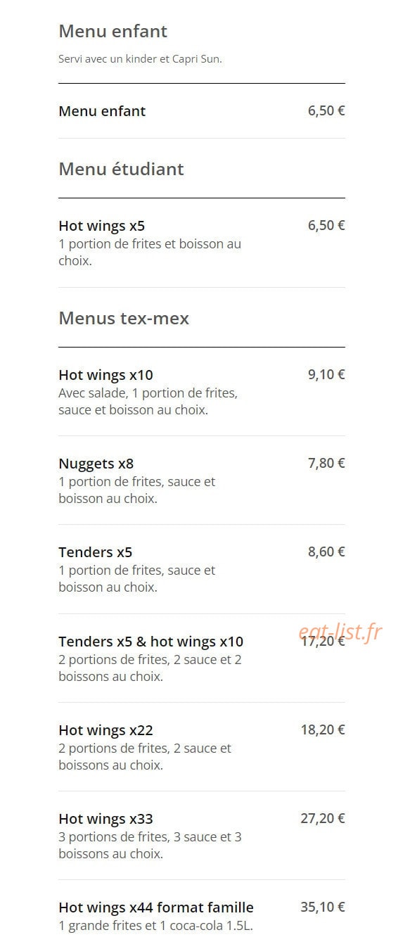 Bn pizza — carte page 1