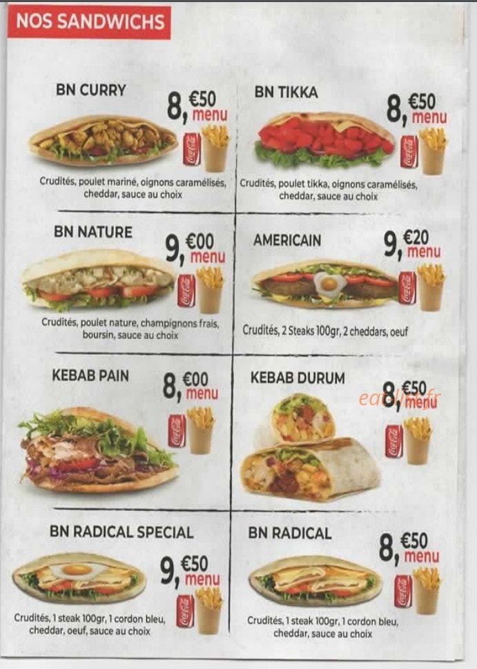 BN Tacos — carte page 3