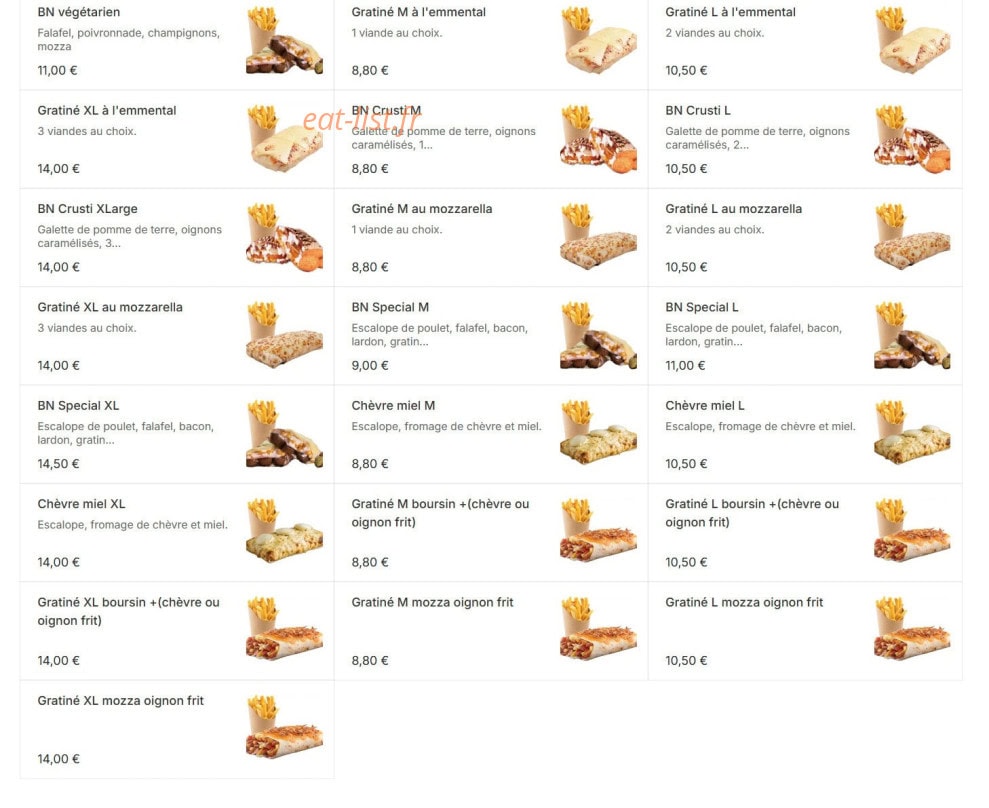 BN Tacos — carte page 2