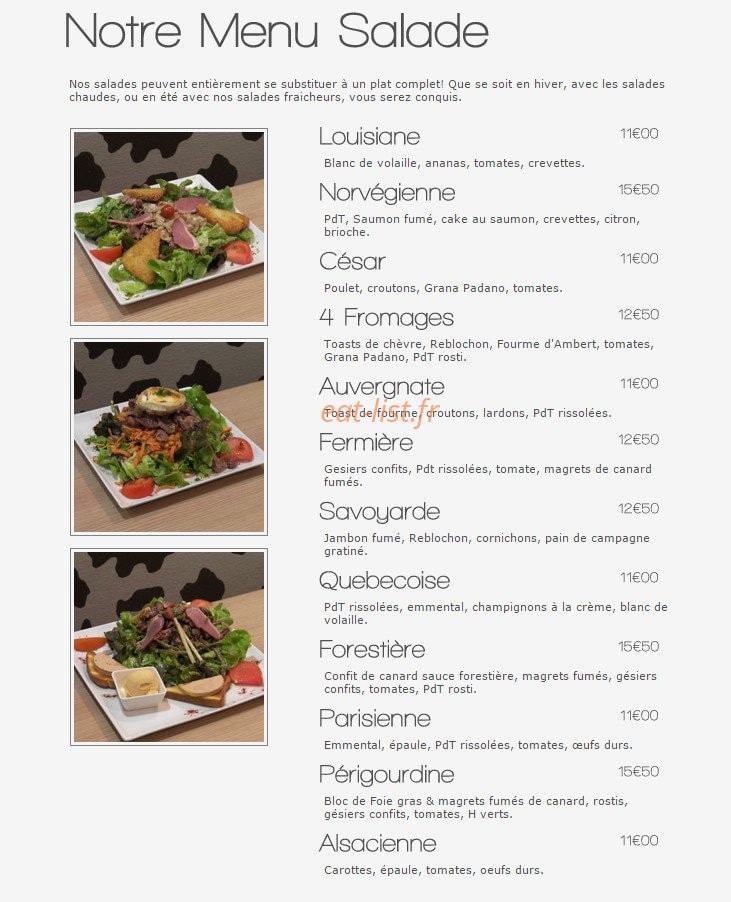 Boeuf ou Salade — carte page 2