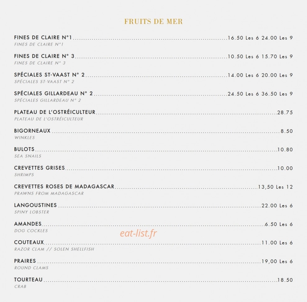 Café de la Paix — carte page 5
