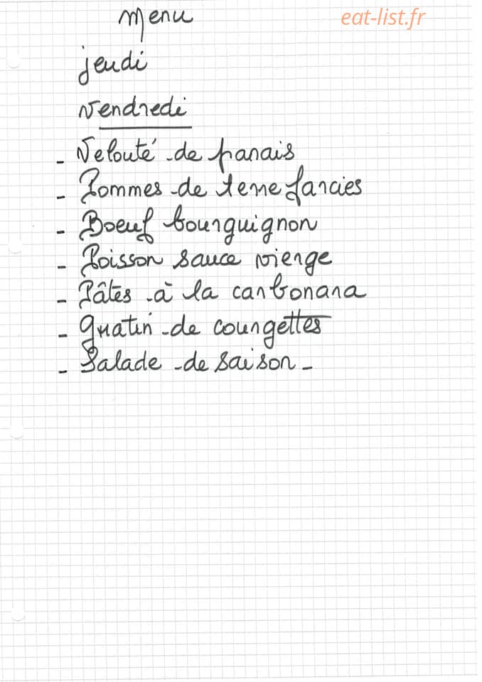CcGourmets — carte page 1