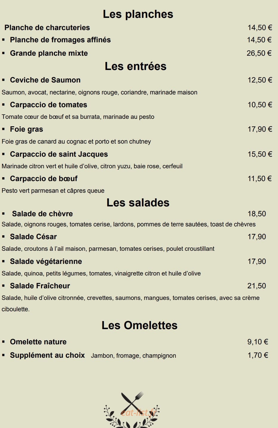 Chez Armand — carte page 2