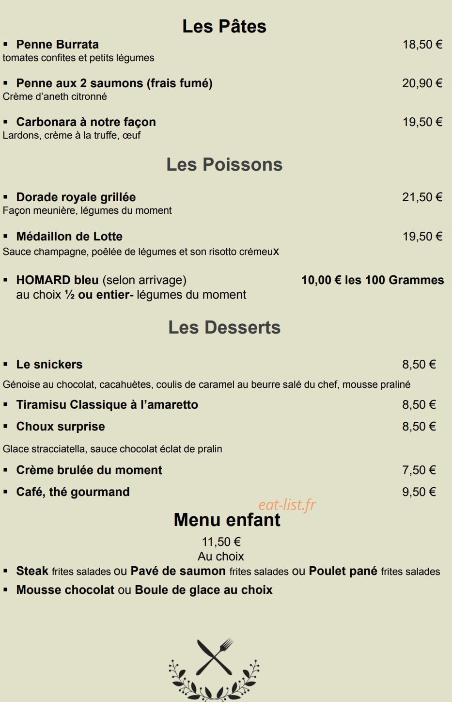 Chez Armand — carte page 4
