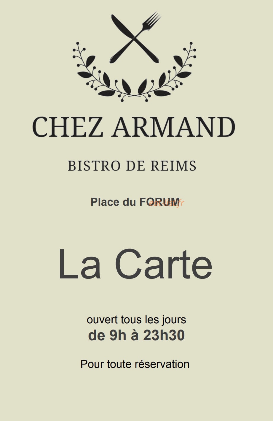Chez Armand — carte page 1