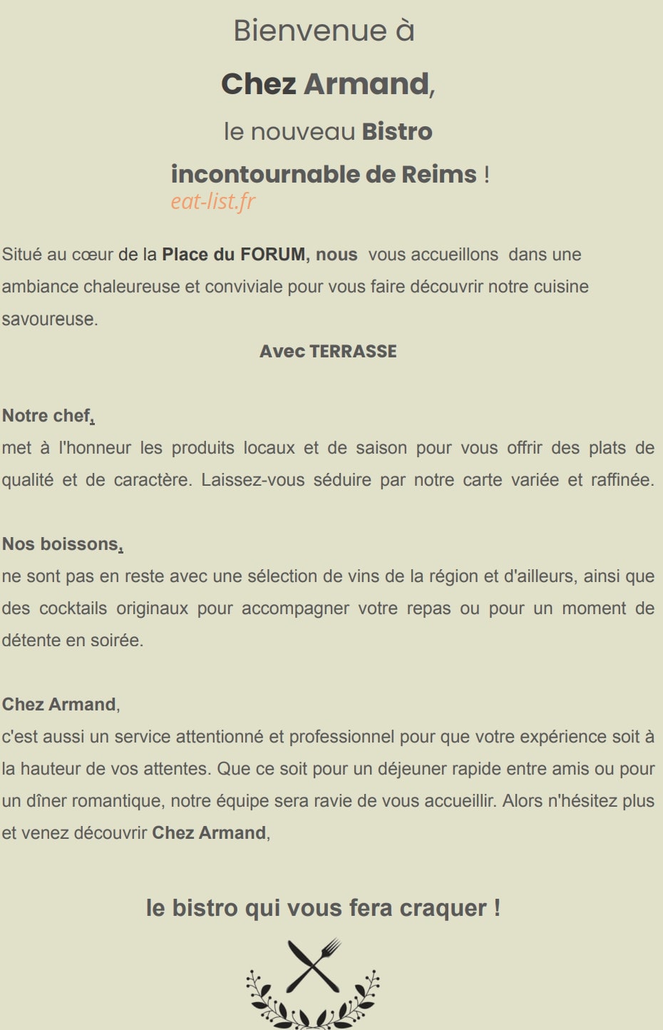 Chez Armand — carte page 9
