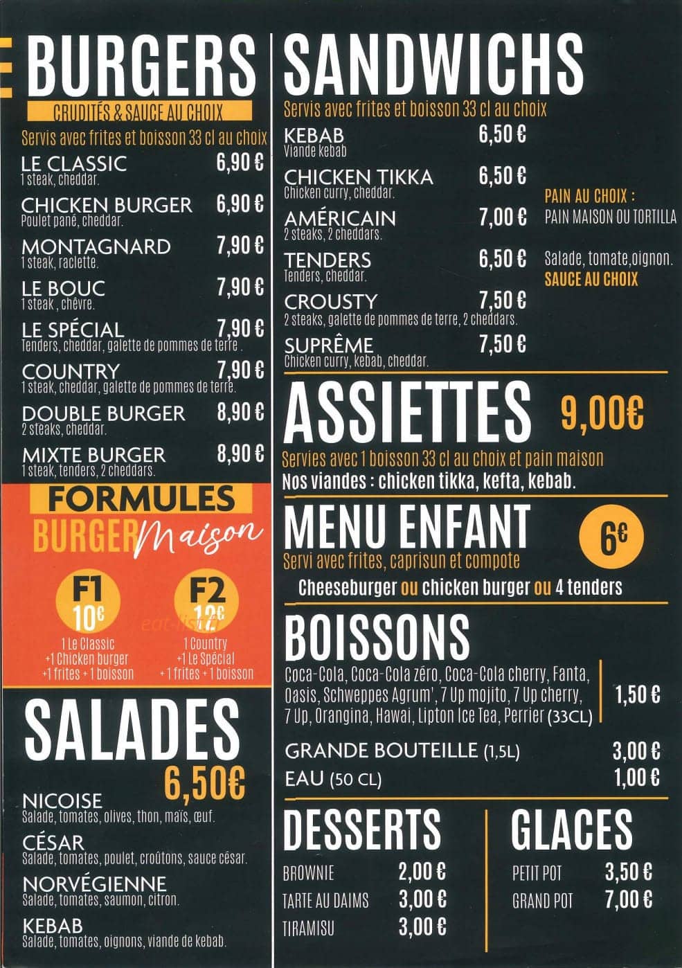 Chicken Food — carte page 2
