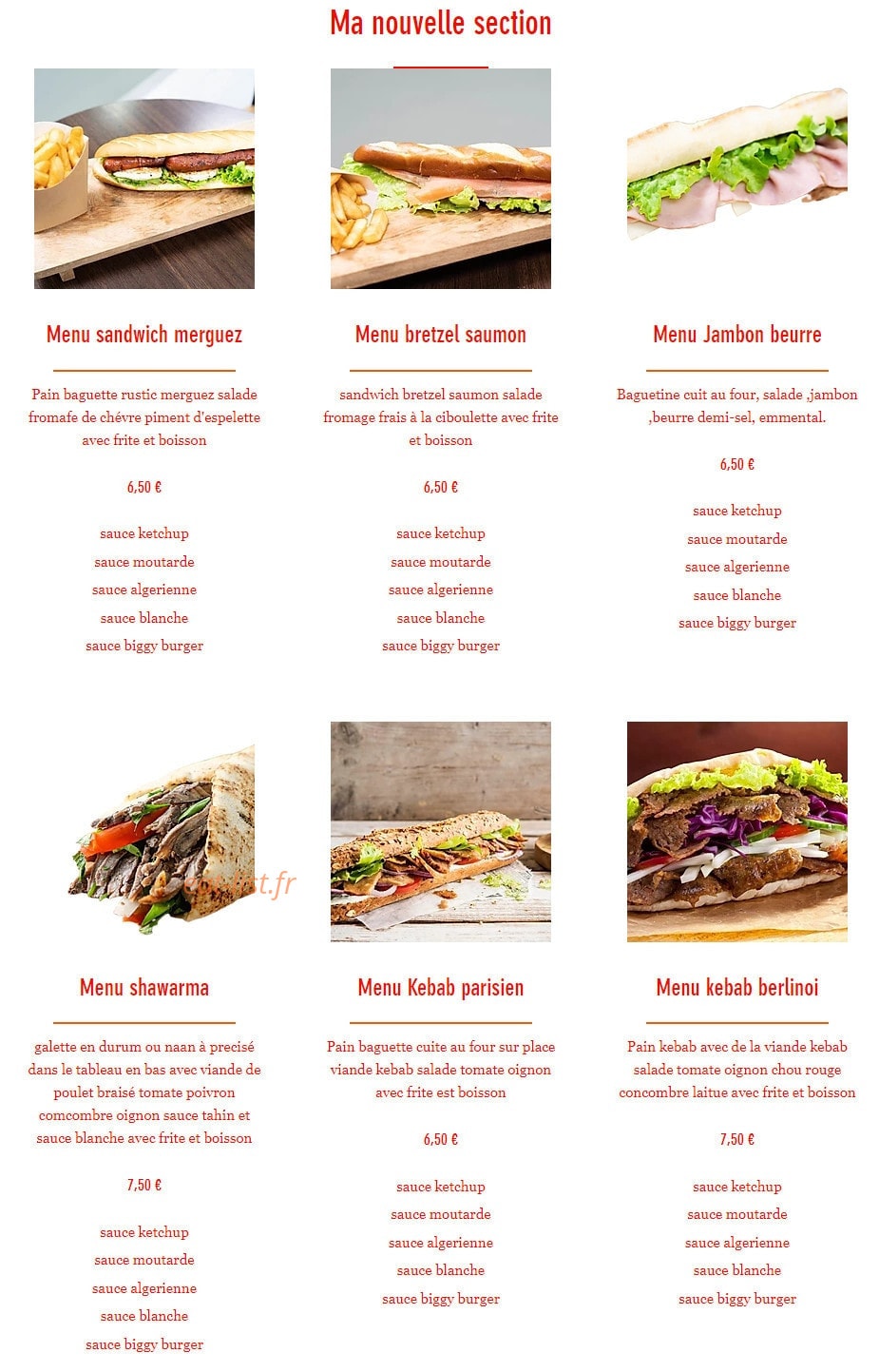 Croc Meal — carte page 4