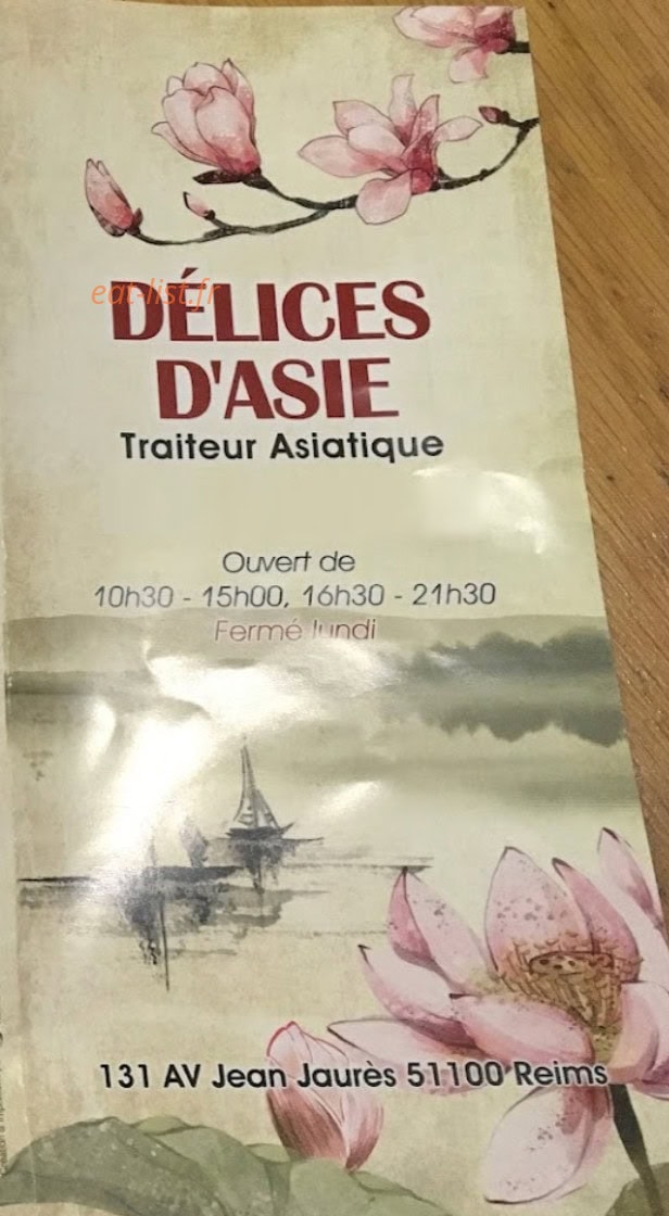 Délices D'Asie — carte page 1