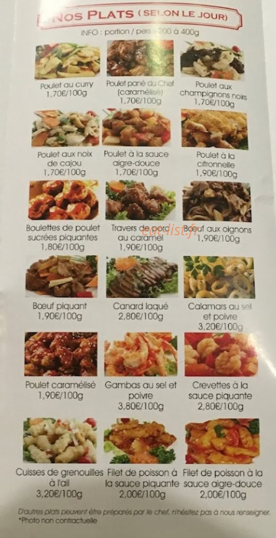 Délices D'Asie — carte page 3