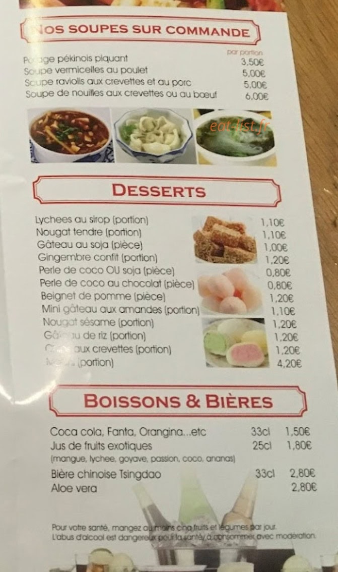 Délices D'Asie — carte page 6