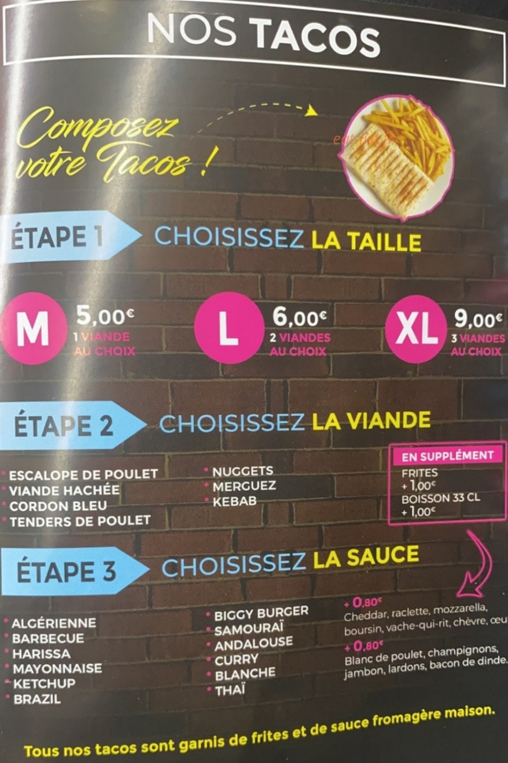 Eat Night — carte page 1