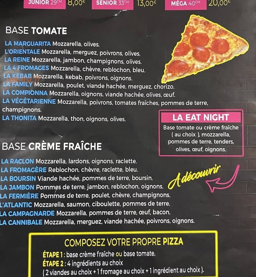 Eat Night — carte page 3