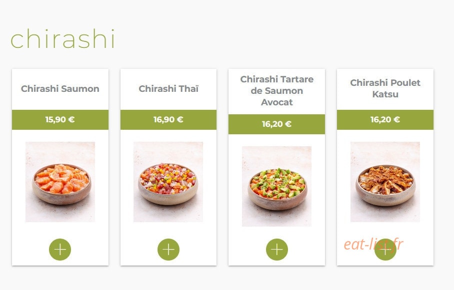 Eat sushi — carte page 16