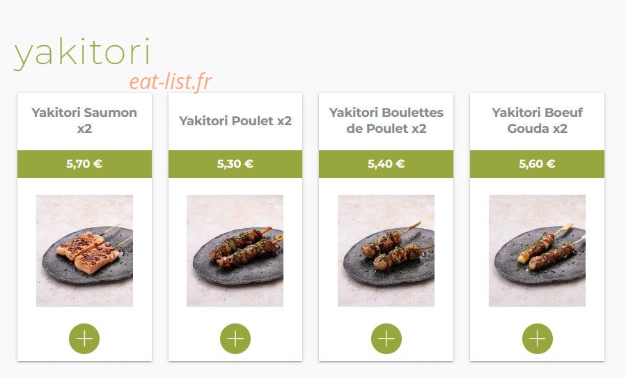 Eat sushi — carte page 18
