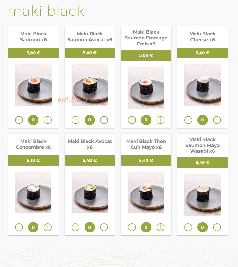 Eat sushi — carte page 12