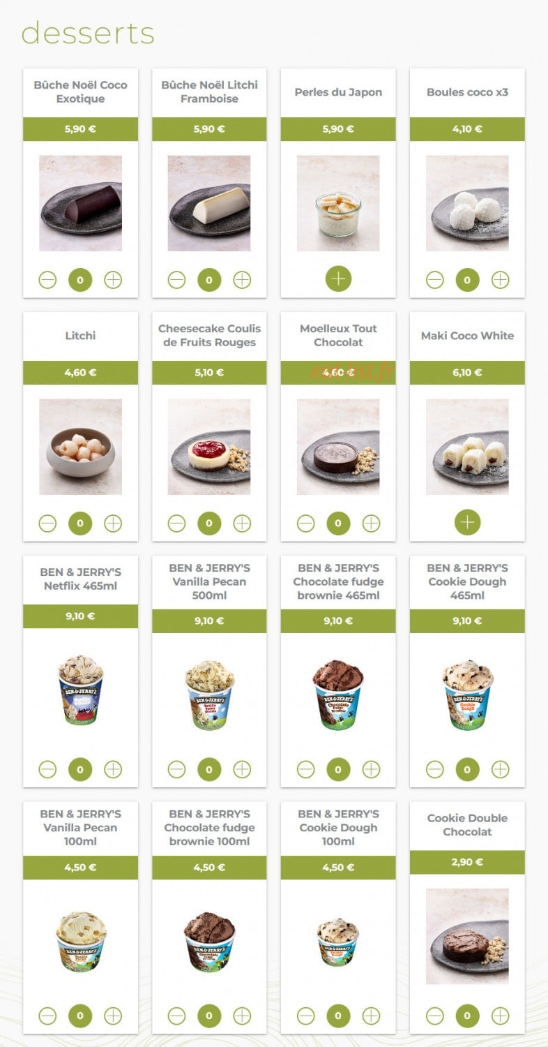 Eat sushi — carte page 20