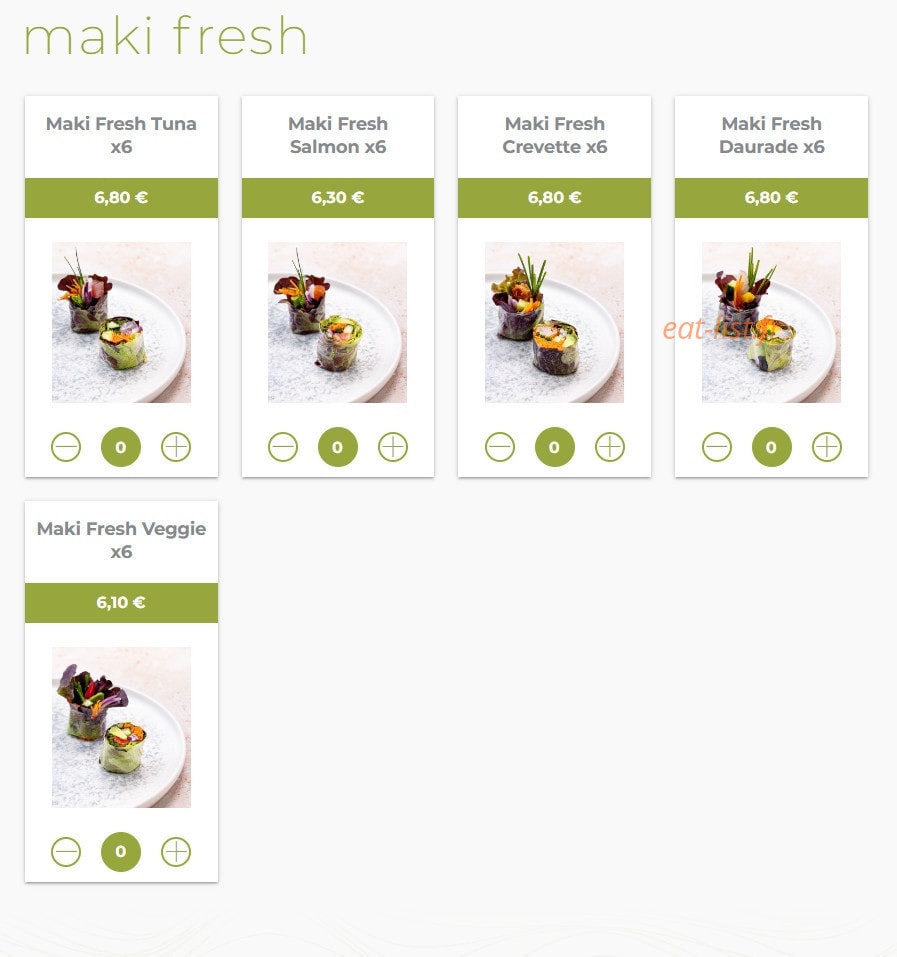 Eat sushi — carte page 11