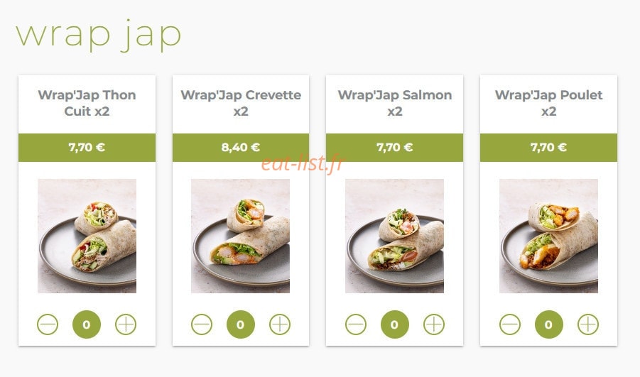 Eat sushi — carte page 15
