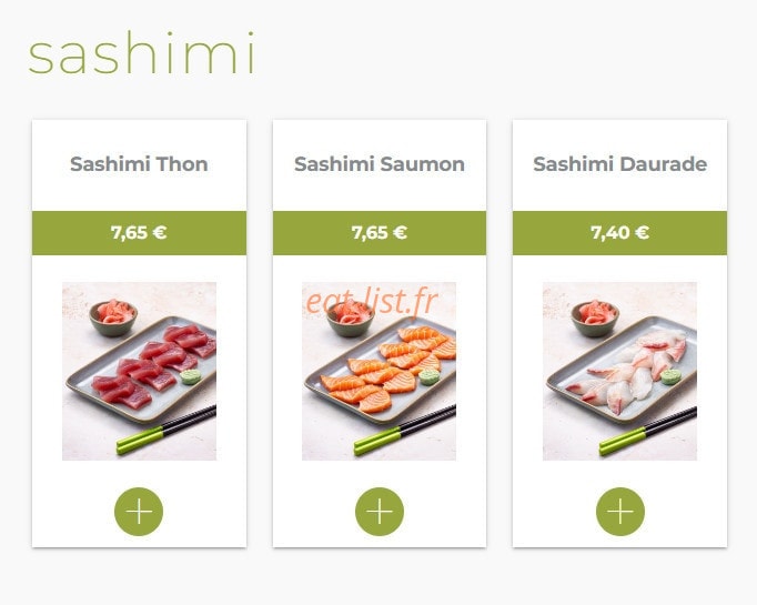 Eat sushi — carte page 8