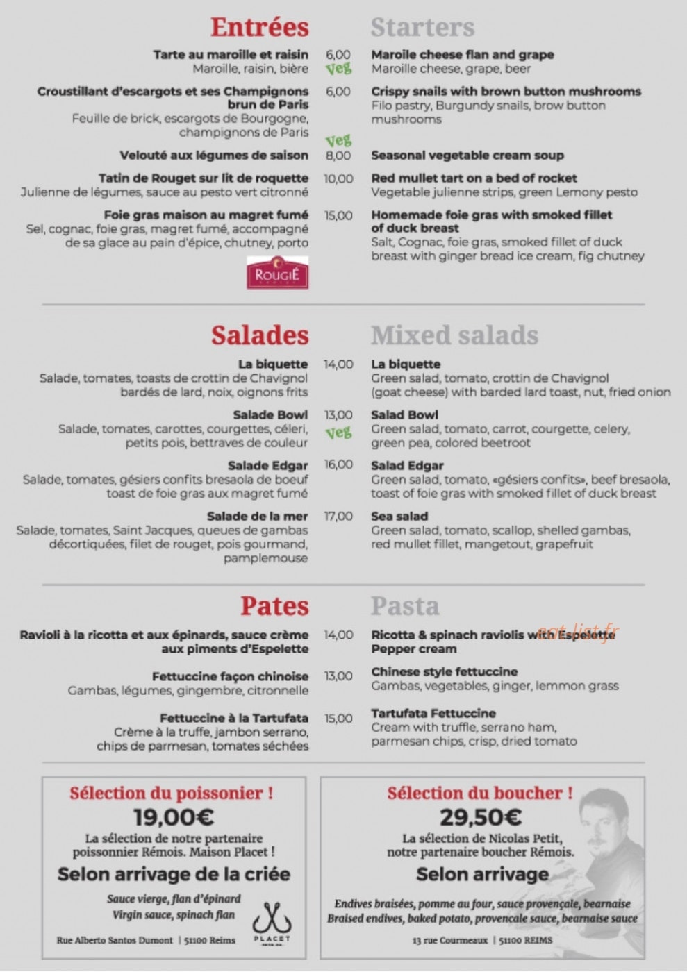 Edgar Bistrot — carte page 6
