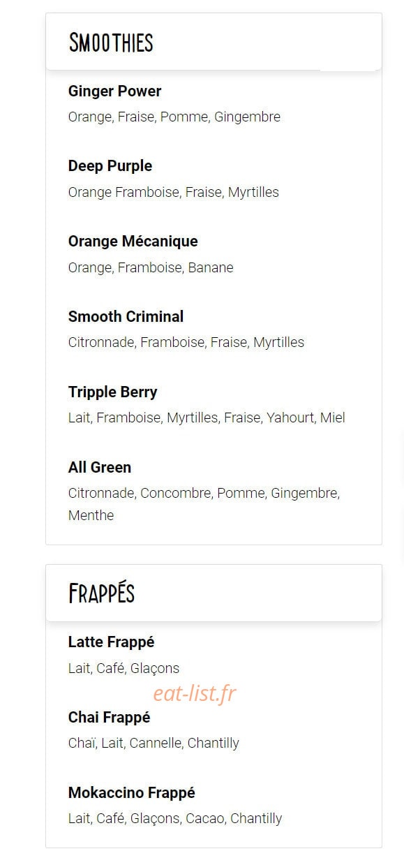 Emilie's — carte page 6