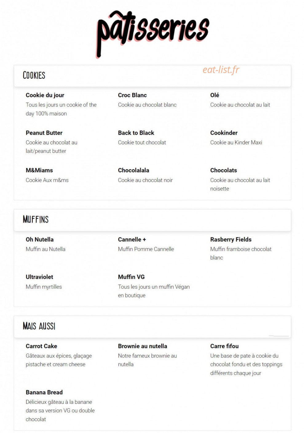 Emilie's — carte page 4