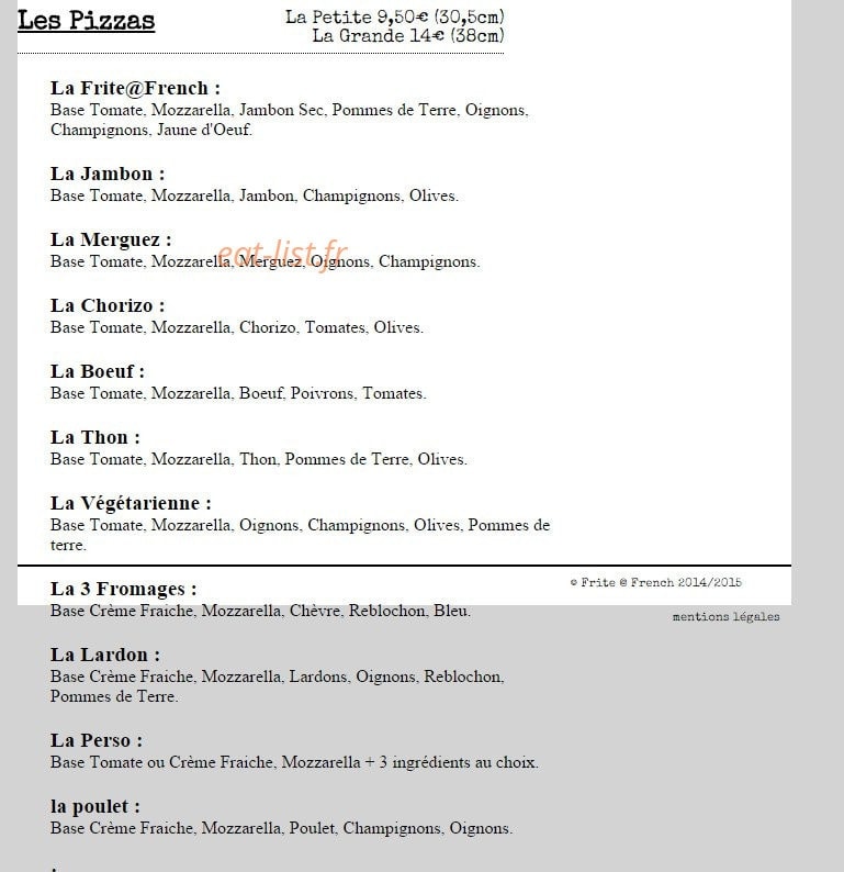 Frite a french — carte page 1