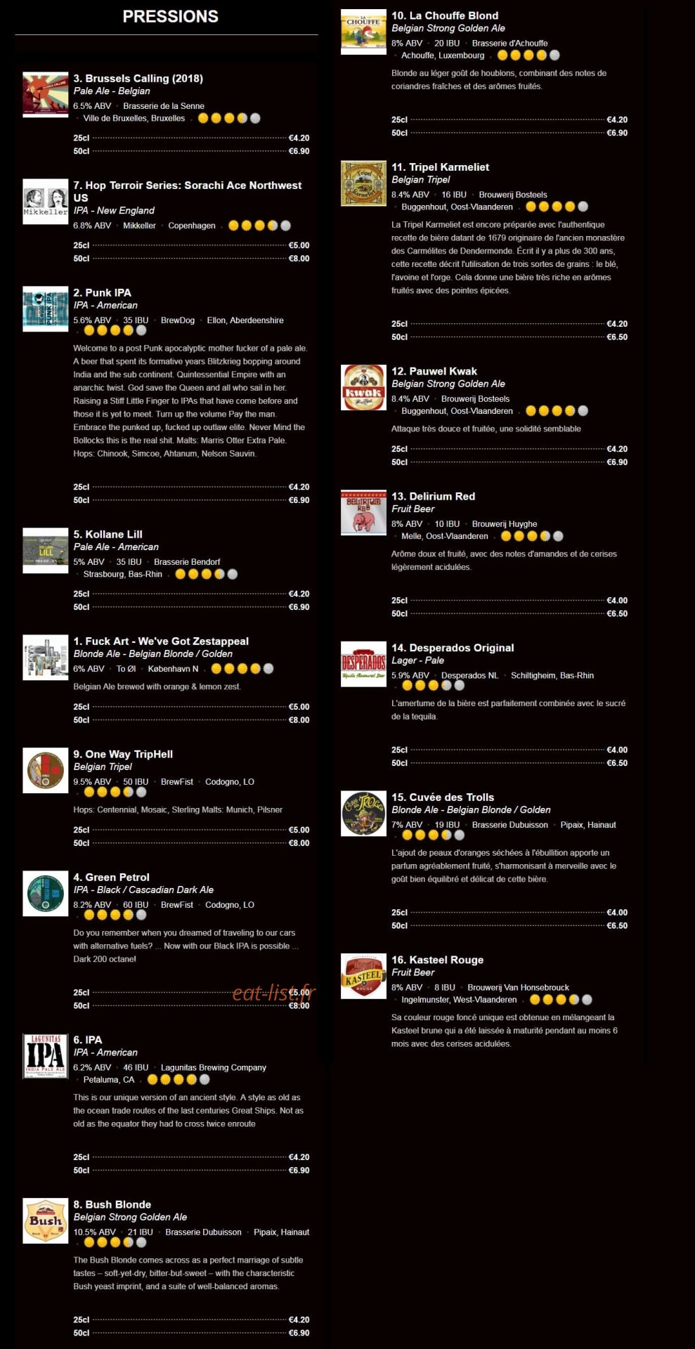 Gin Pamp — carte page 3