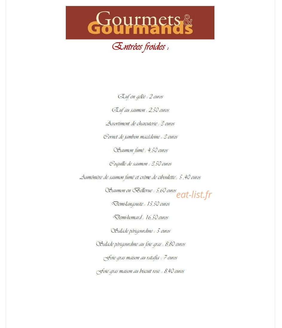 Gourmets et Gourmands — carte page 3