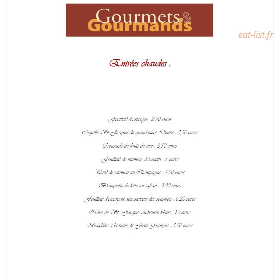 Gourmets et Gourmands — carte page 4