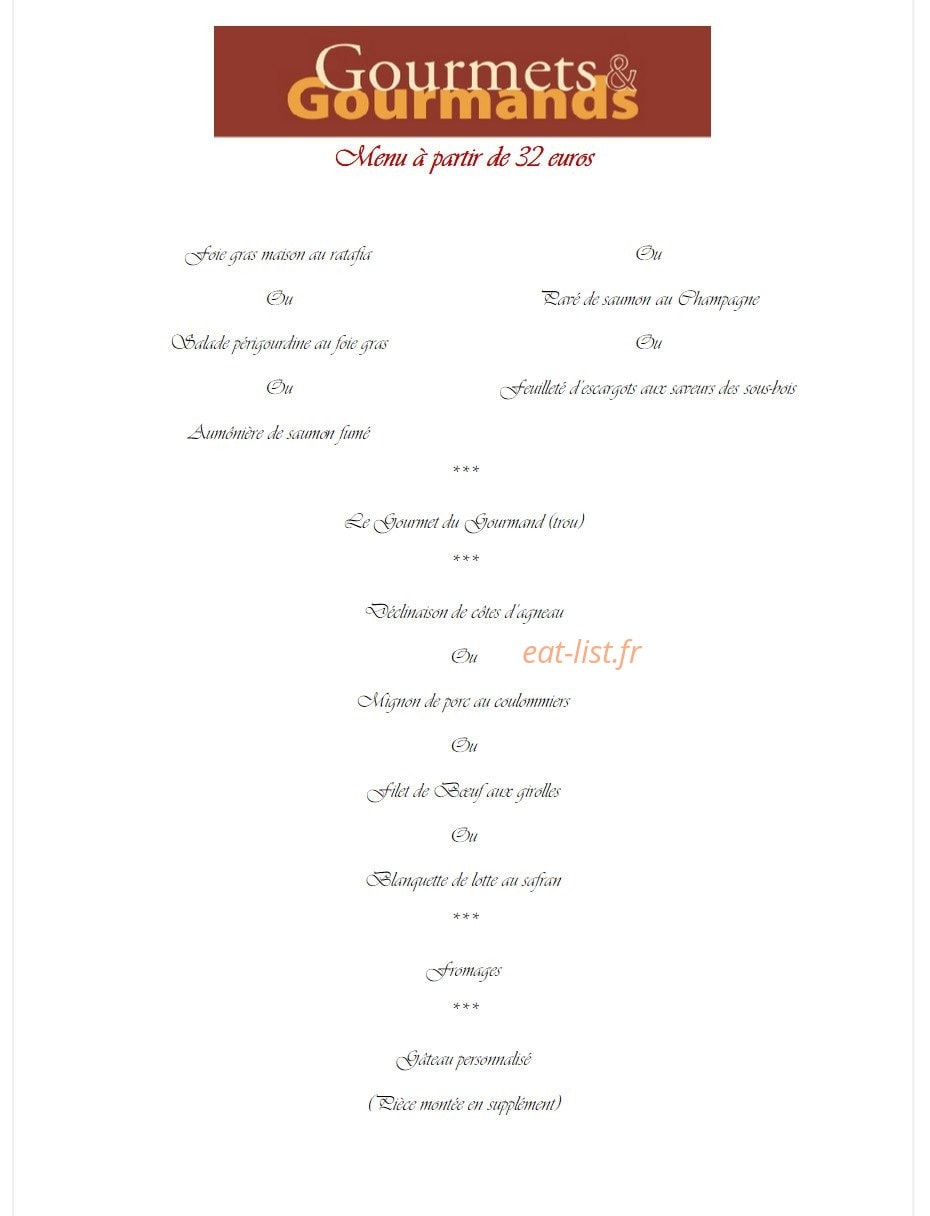 Gourmets et Gourmands — carte page 13