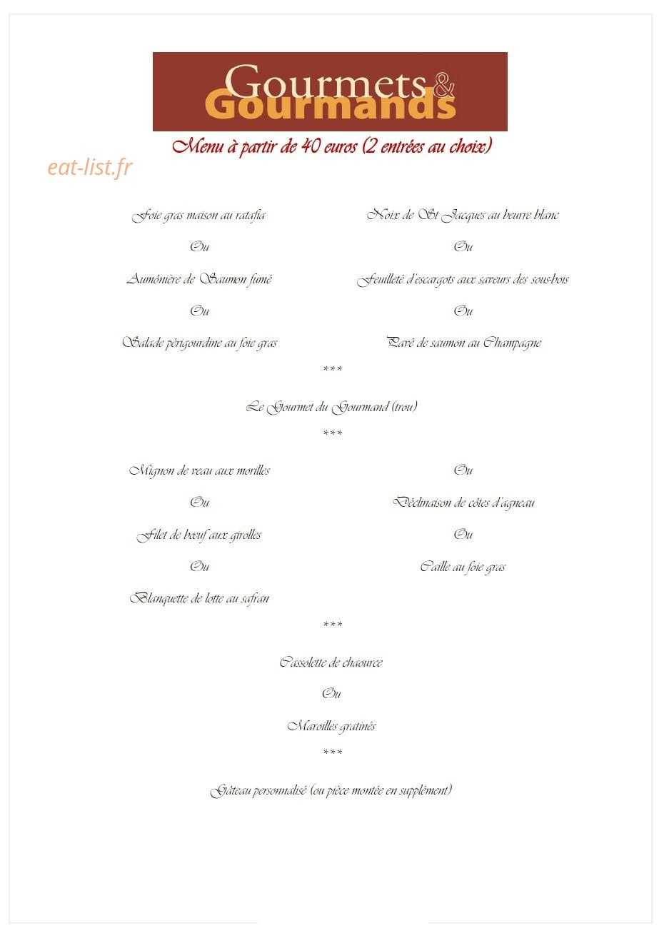 Gourmets et Gourmands — carte page 14