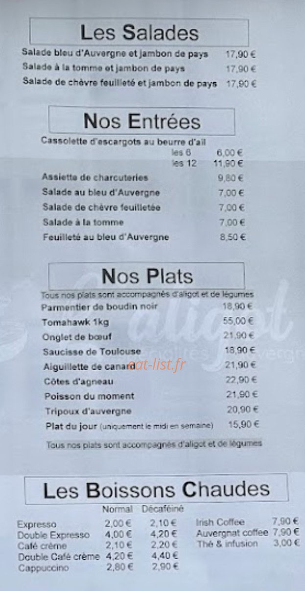 L'aligot — carte page 1