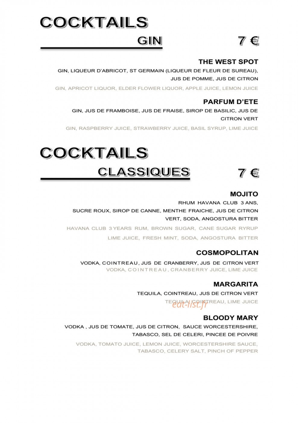 L'Effervescence — carte page 3