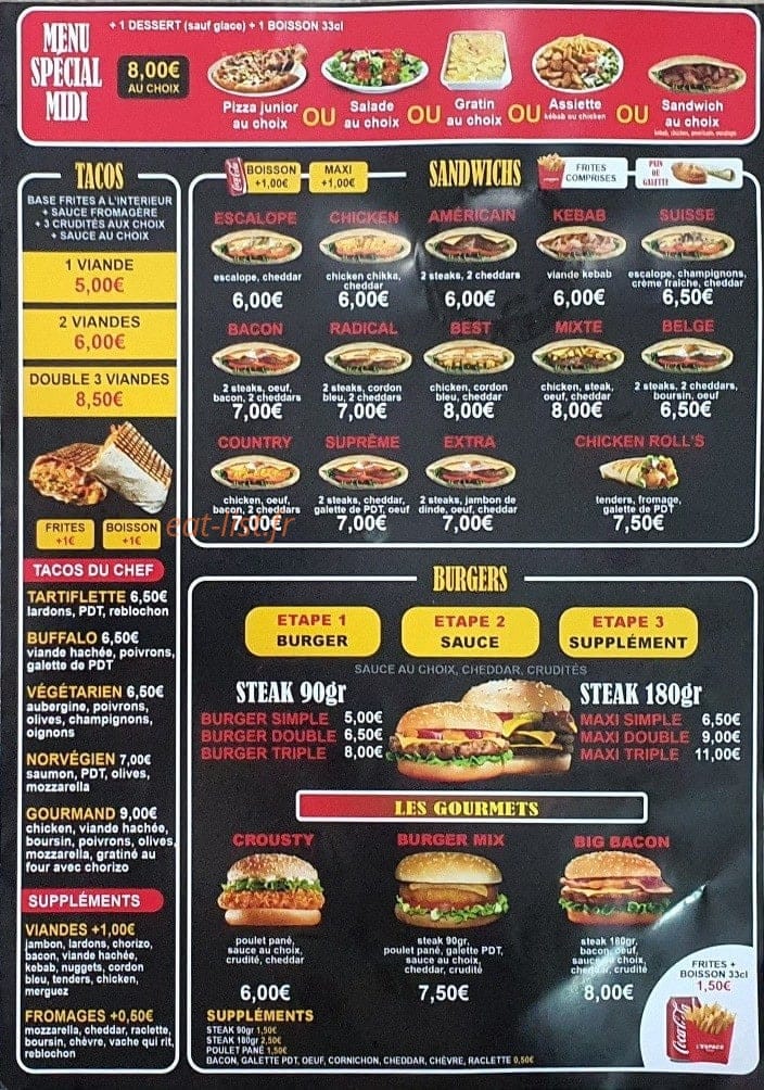 L'espace pizza — carte page 3