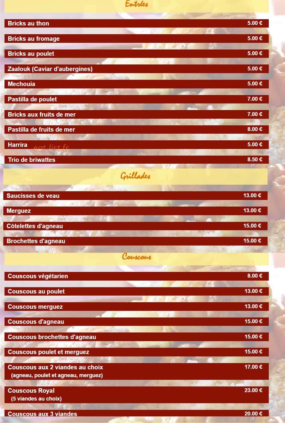 L'Oriental — carte page 1