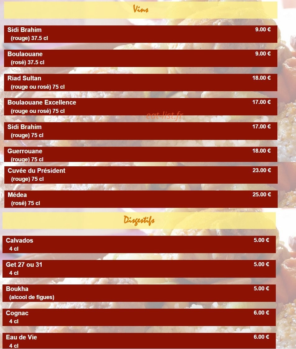 L'Oriental — carte page 4