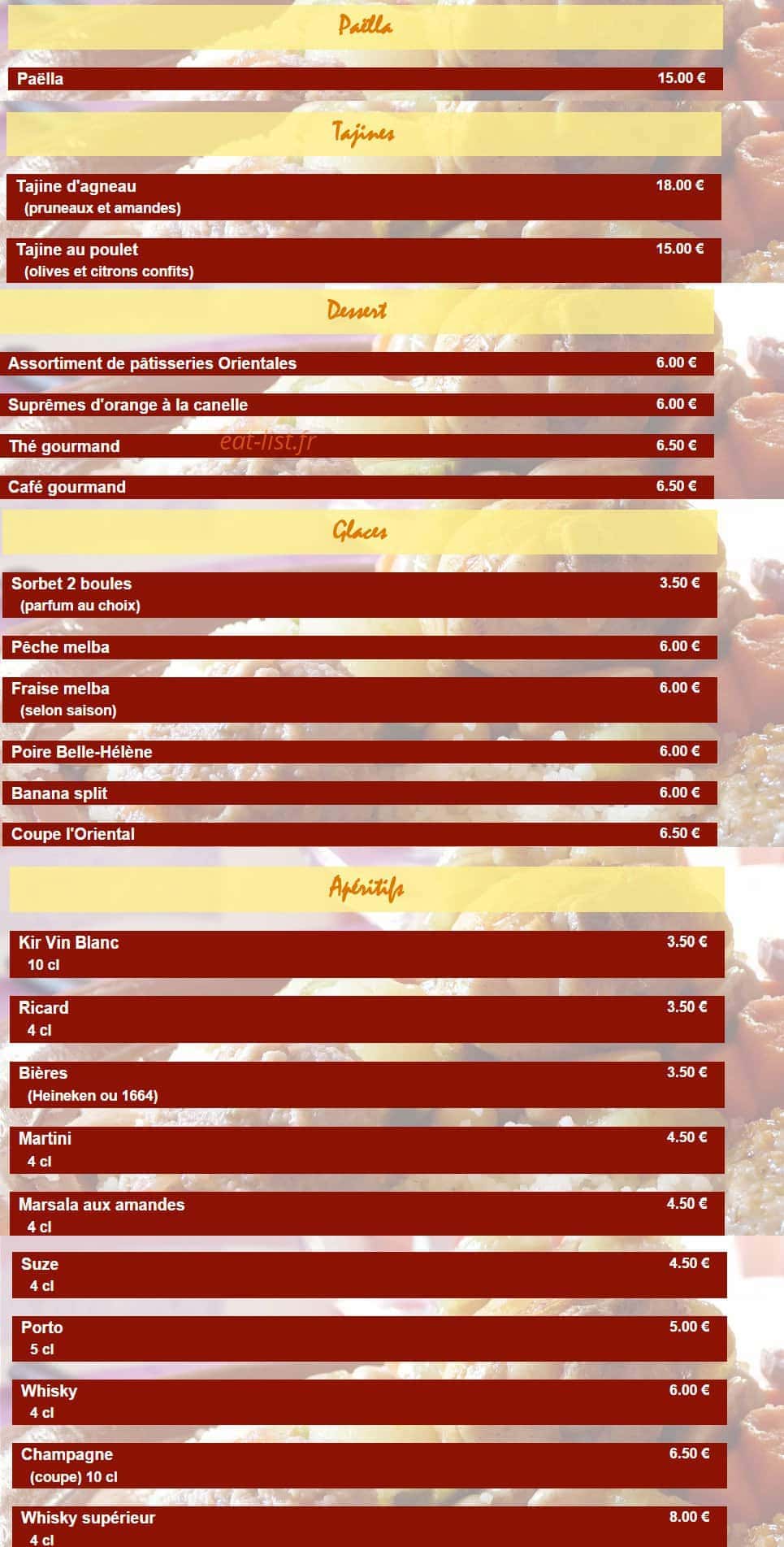 L'Oriental — carte page 2