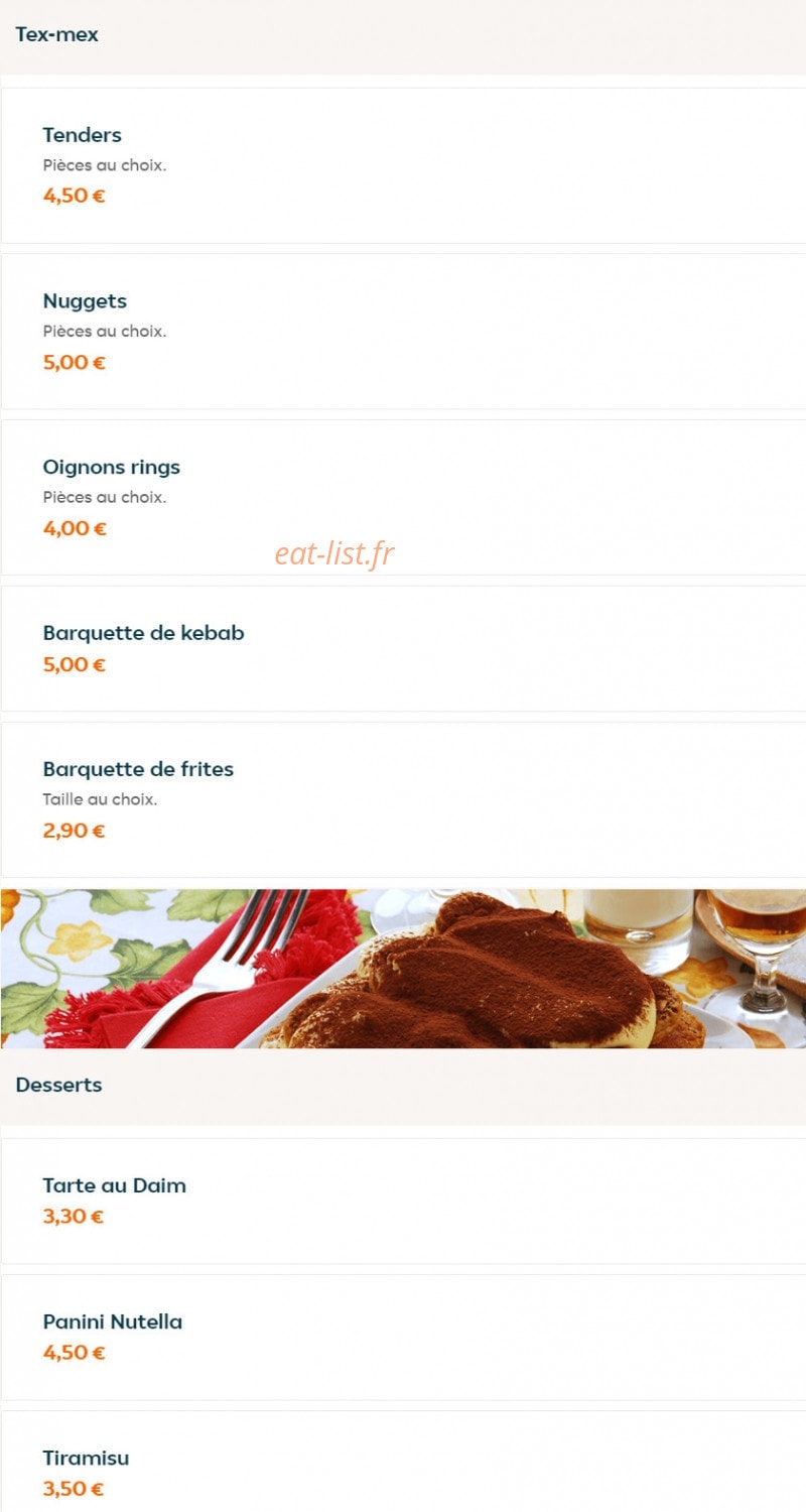 L'originale pizza — carte page 8
