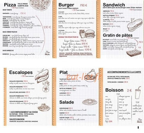 La Cantine — carte page 1