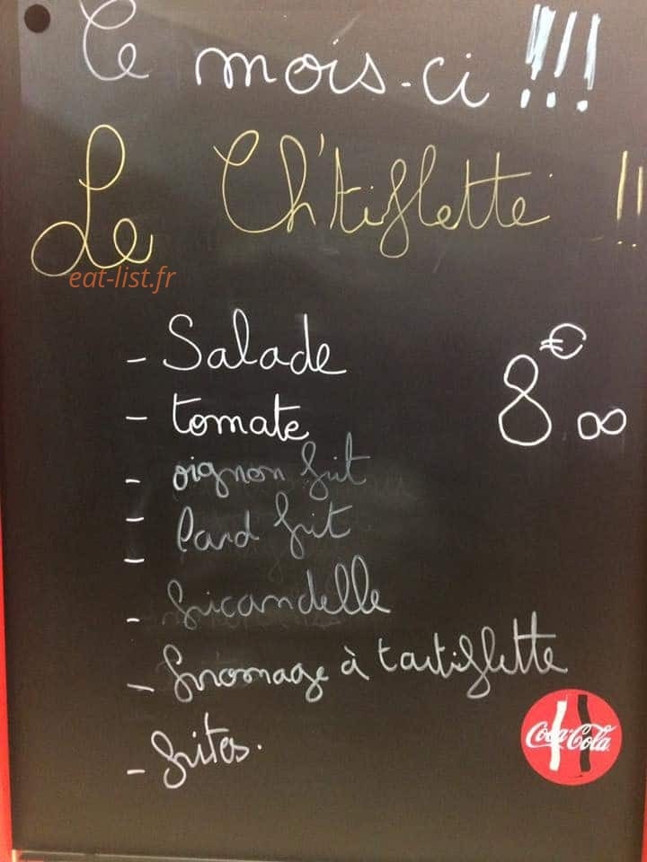 La ch'tite frite en folie — carte page 1