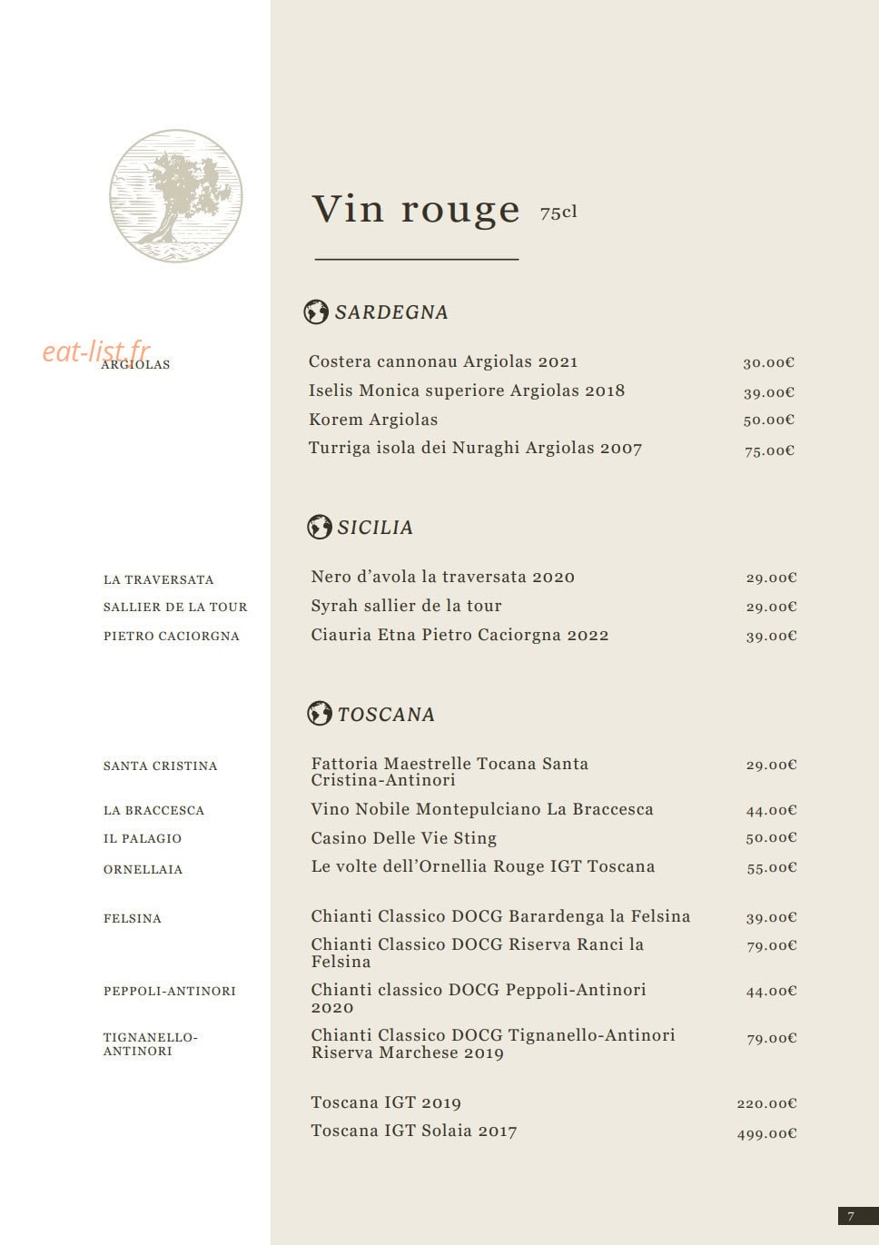 La Cucina di Fossati — carte page 5