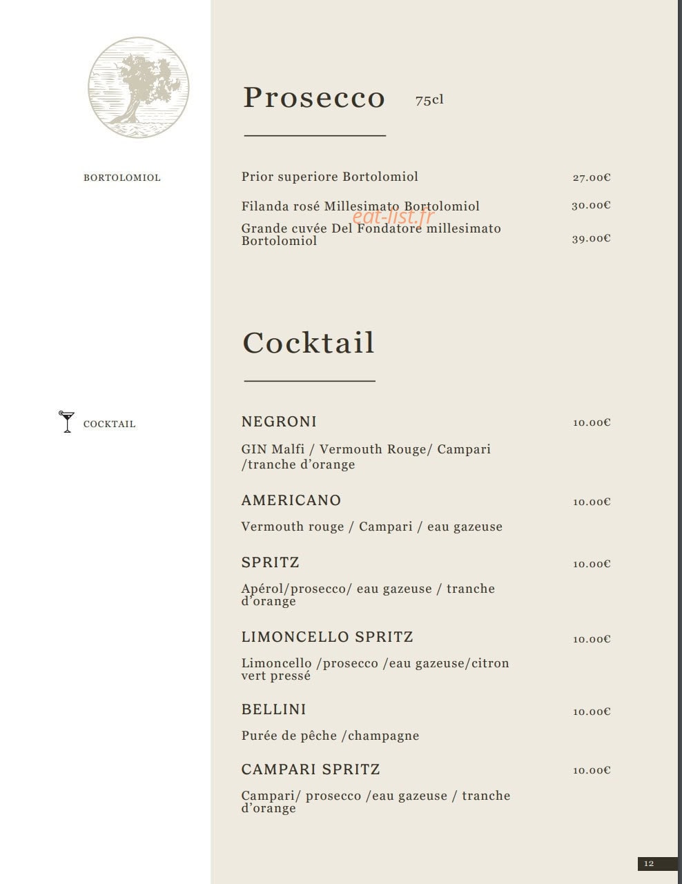 La Cucina di Fossati — carte page 10