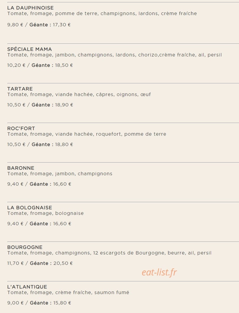 La Mama — carte page 4