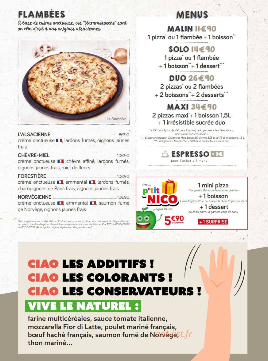 La Pizza de Nico — carte page 2