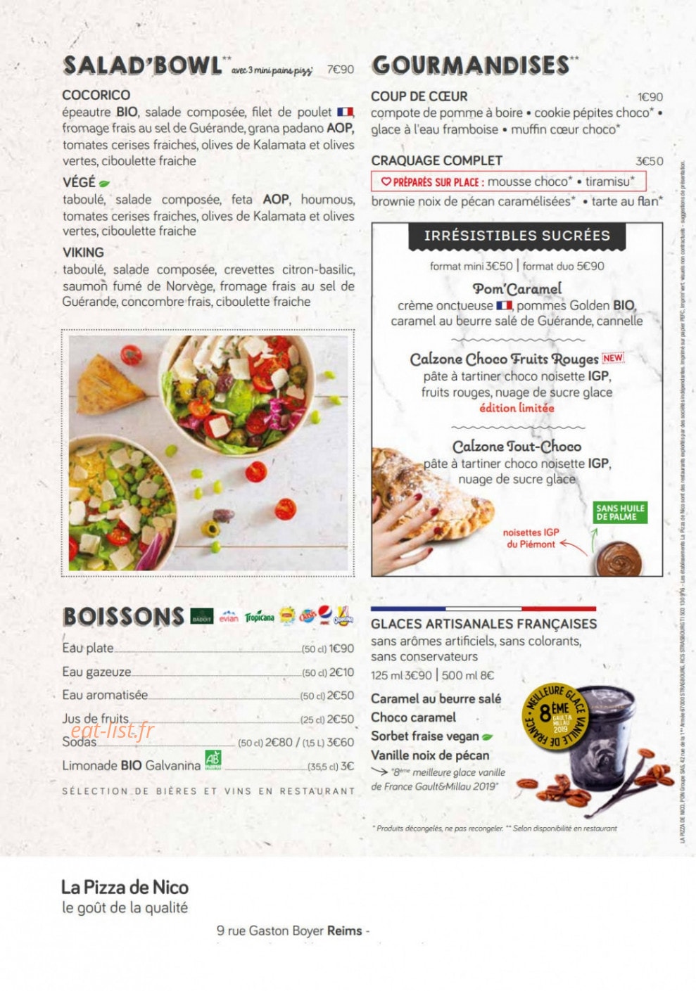 La Pizza de Nico — carte page 3